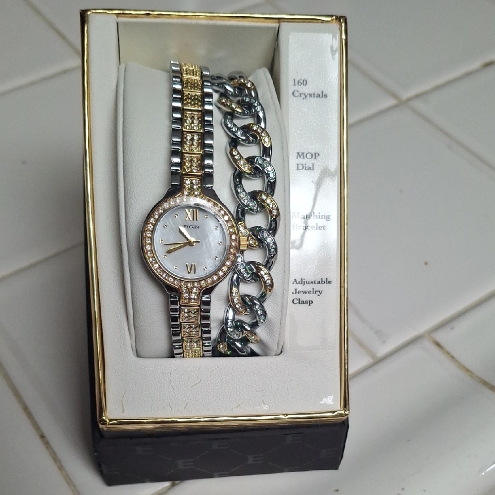 Seiko Women's Gold and Silver Crystal Watch Set
